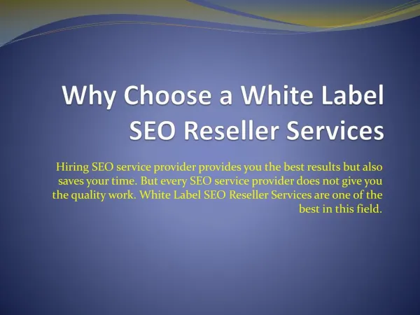 Why Choose a White Label SEO Reseller Services