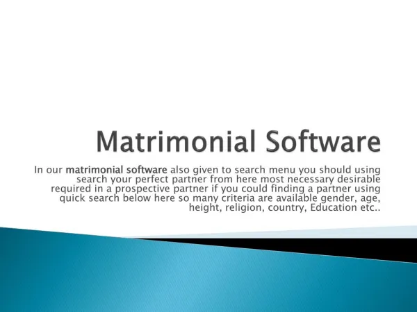 Matrimonial Software Online