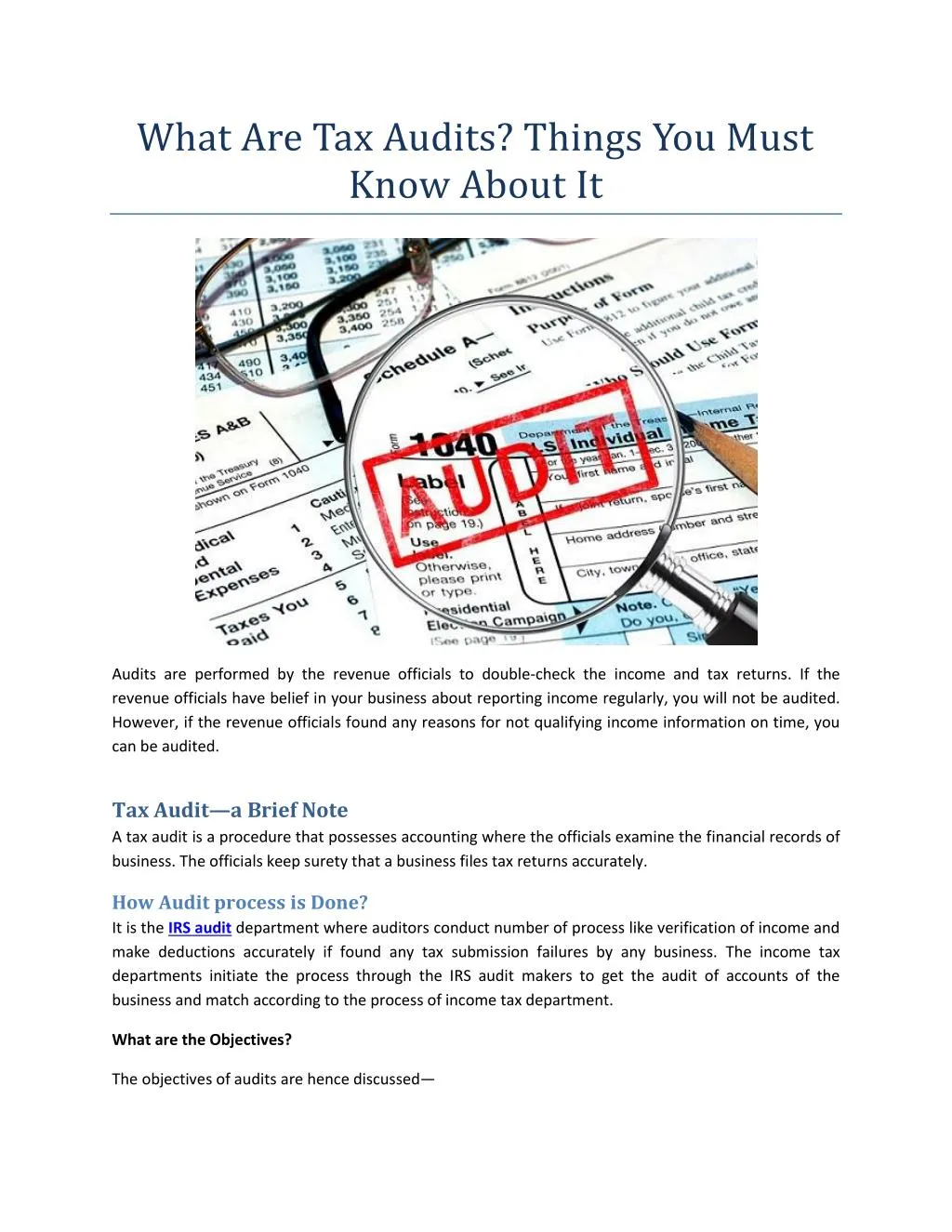 what are tax audits things you must know about it