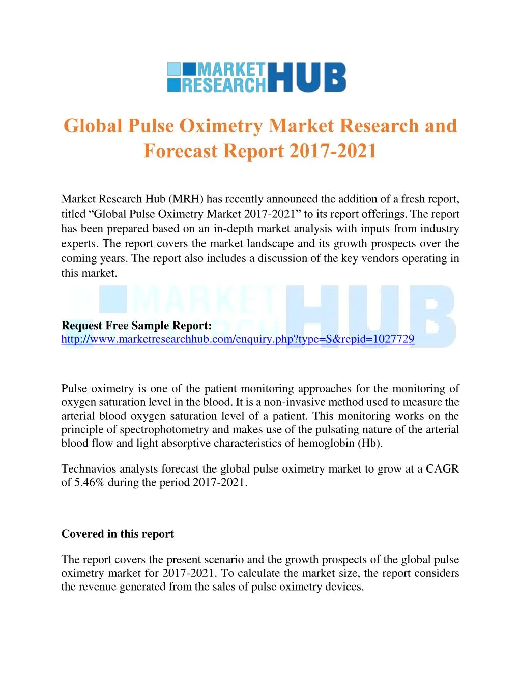 global pulse oximetry market research