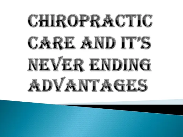 Advantages of Chiropractic Care in Vancouver