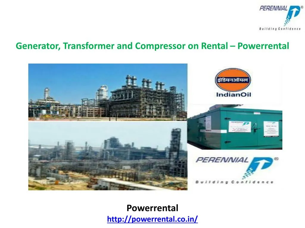 generator transformer and compressor on rental