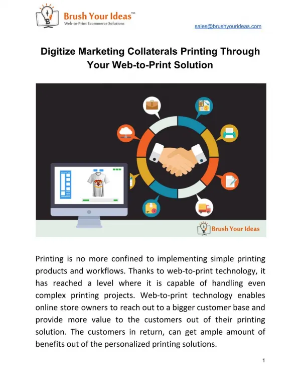 Digitize Marketing Collaterals Printing Through Your Web-to-Print Solution