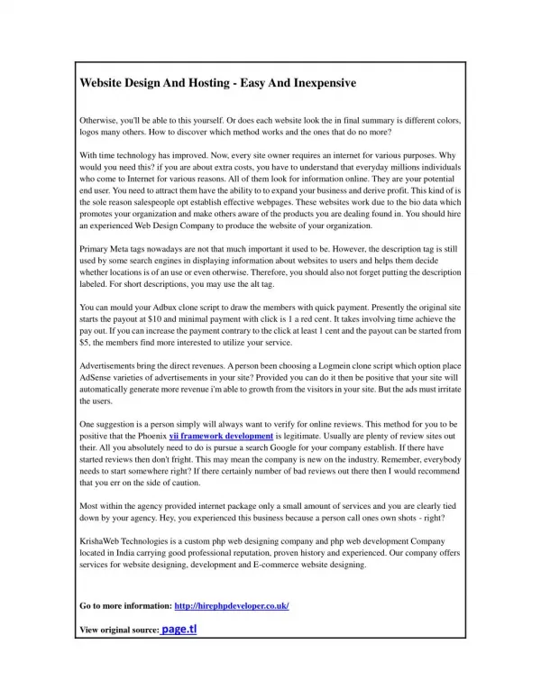 website design and hosting easy and inexpensive