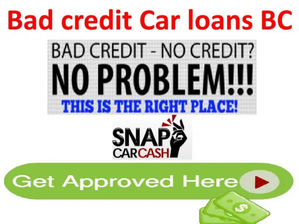 Bad credit Car loans bc