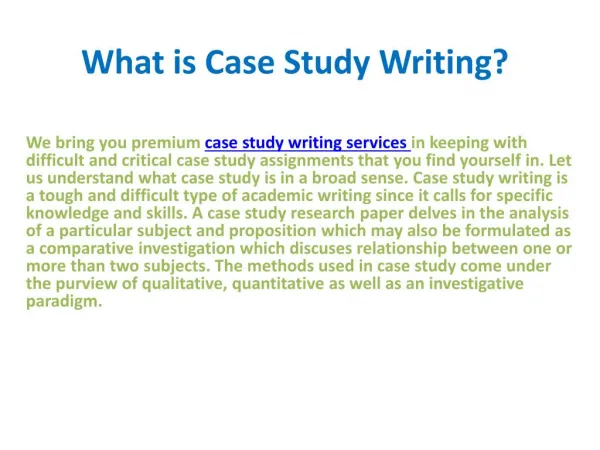 Case study writing services online for students