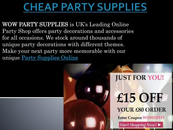 CHEAP PARTY SUPPLIES | PARTY SUPPLIES ONLINE | PARTY SUPPLIES UK - WOWPARTYSUPPLIES