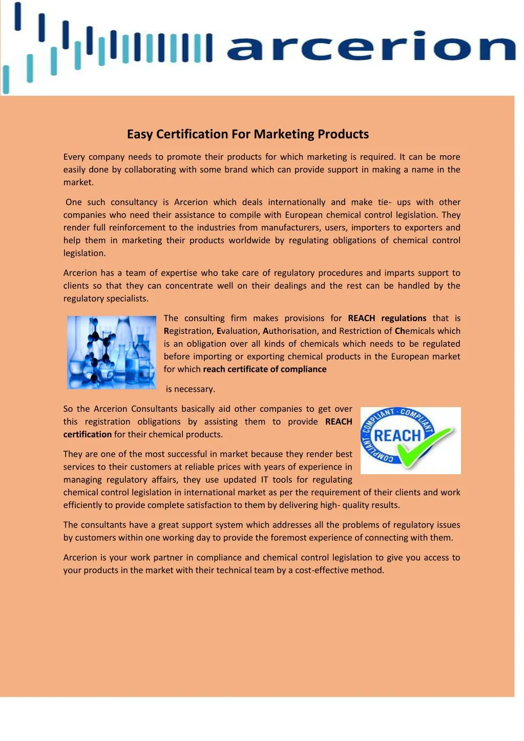 easy certification for marketing products