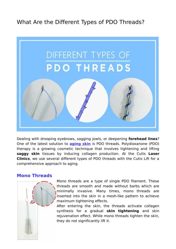 What Are the Different Types of PDO Threads?