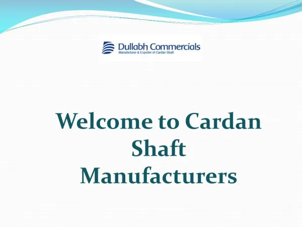 Cardan Shaft Manufacturers