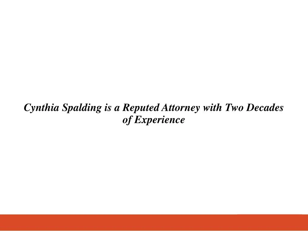 cynthia spalding is a reputed attorney with