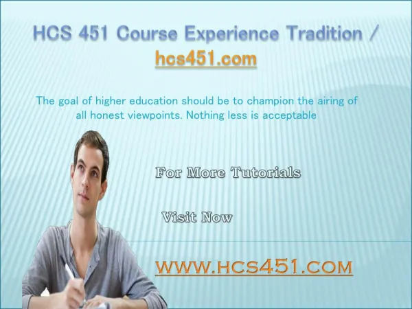 HCS 451 Course Experience Tradition / hcs451.com