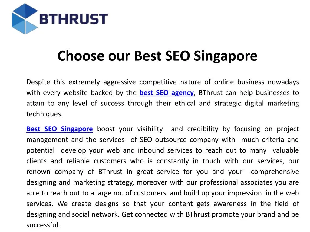 choose our best seo singapore