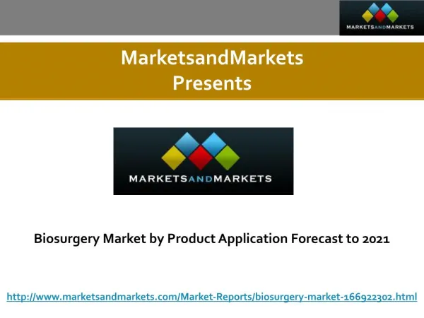 Biosurgery Market by Product, Application Forecast to 2021