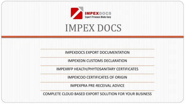 About Impexdocs - Export Documentation