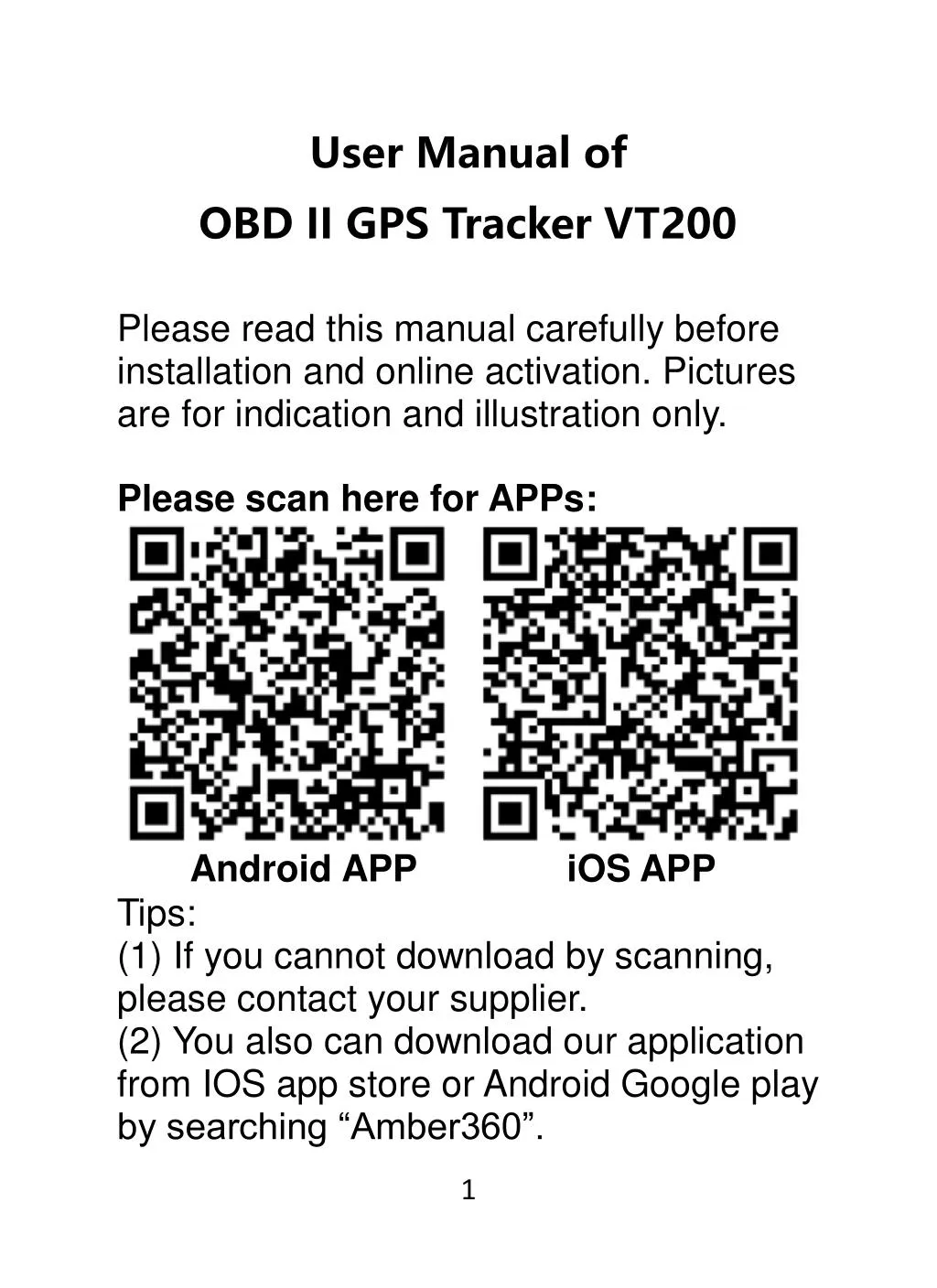 user manual of obd ii gps tracker vt200