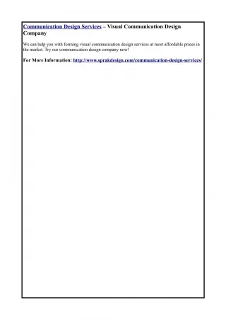 Communication Design Services - slide 1