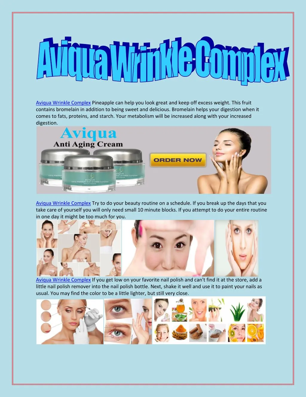 aviqua wrinkle complex pineapple can help