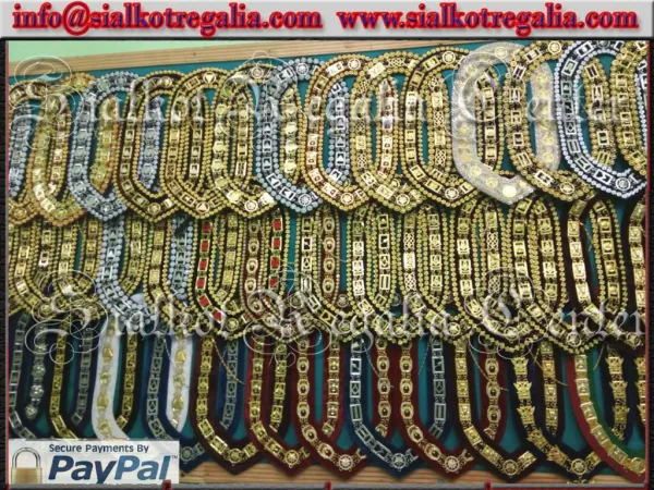 Masonic Regalia OES chain collar Gold Plated