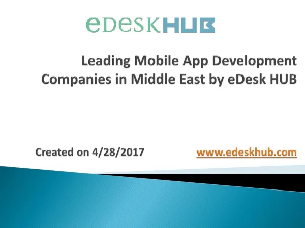 Top Mobile App Development Companies in Middle East - 2017 | eDesk HUB