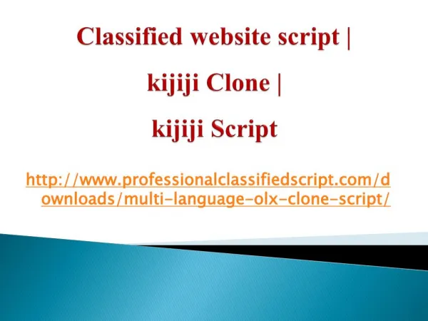 Classified website script | kijiji Clone | kijiji Script