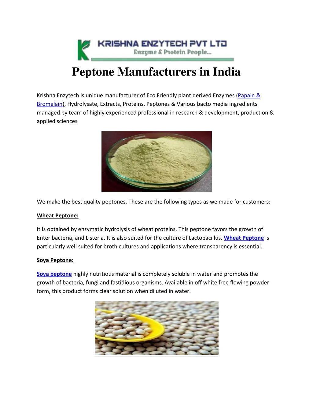 peptone manufacturers in india