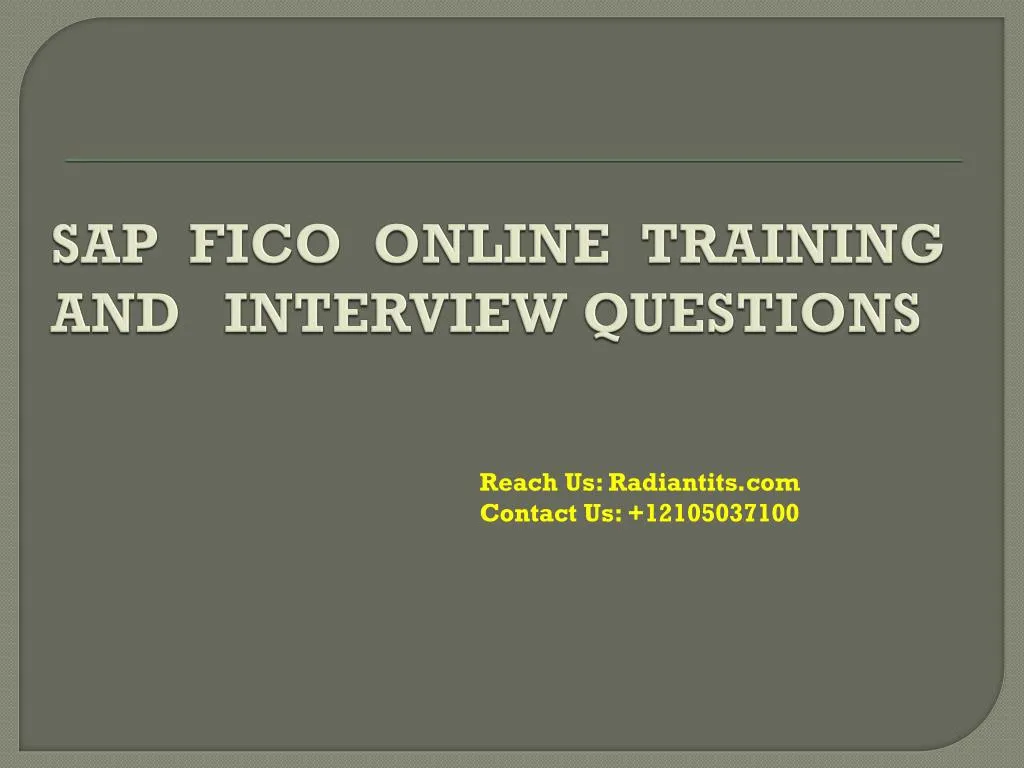 sap fico online training and interview questions