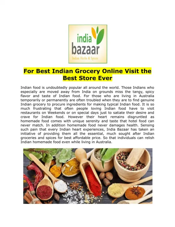 For Best Indian Grocery Online Visit the Best Store Ever