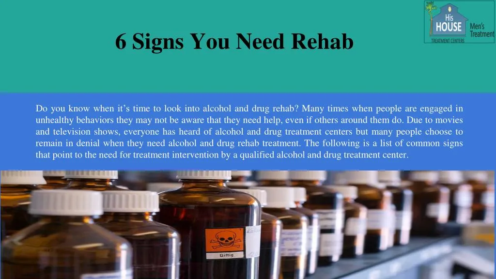 6 signs you need rehab