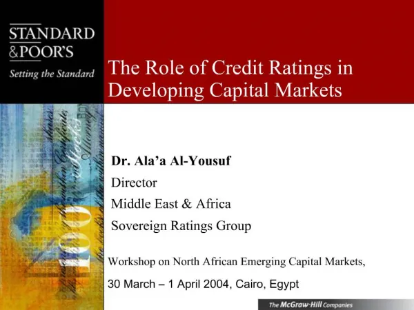 The Role of Credit Ratings in Developing Capital Markets