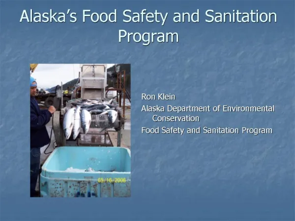 Alaska s Food Safety and Sanitation Program