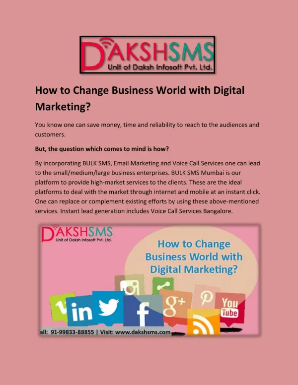 How to Change Business World with Digital Marketing?