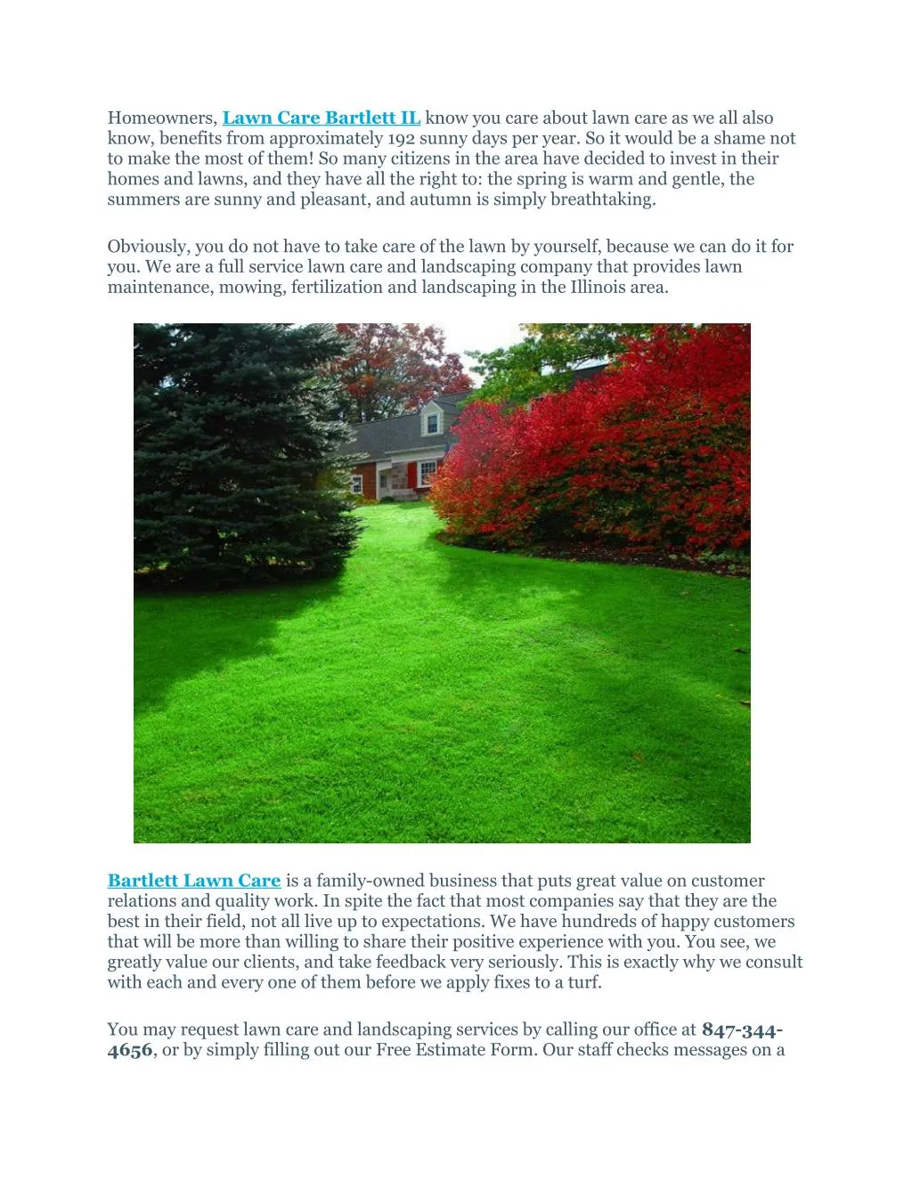 homeowners lawn care bartlett il know you care