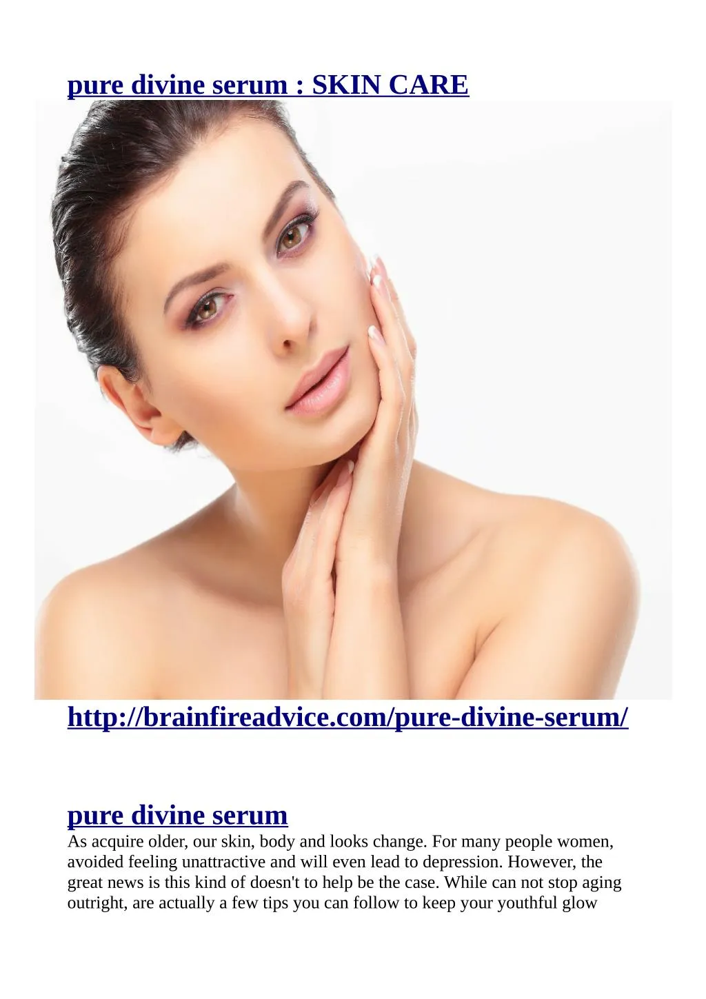 pure divine serum skin care