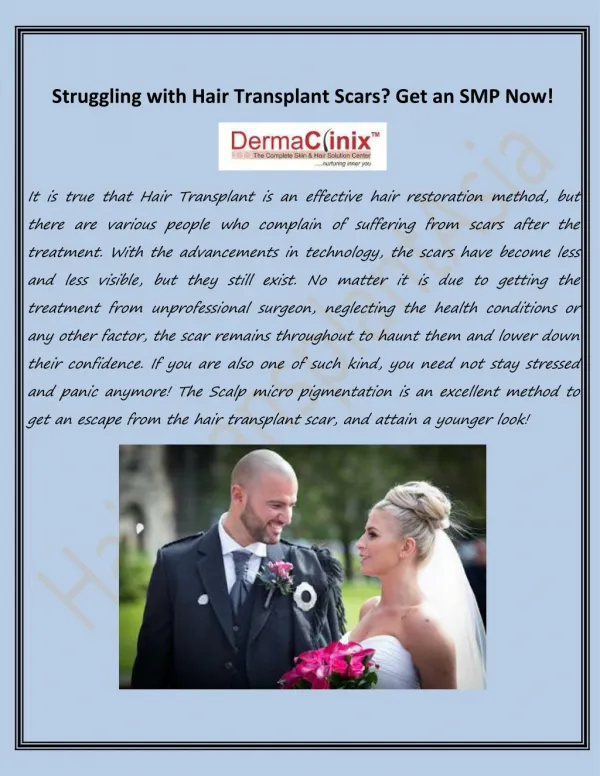 Struggling with Hair Transplant Scars? Get an SMP Now!