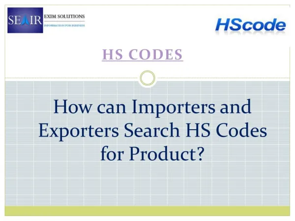 How can Importers and Exporters Search HS Codes for Product?
