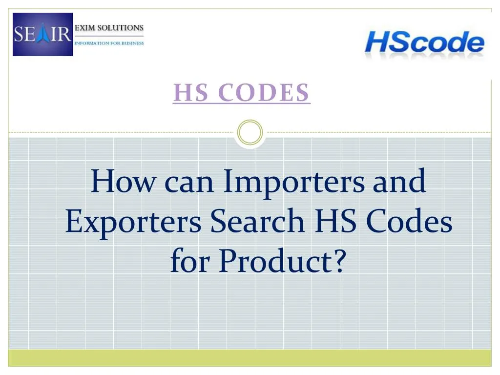 how can importers and exporters search hs codes for product