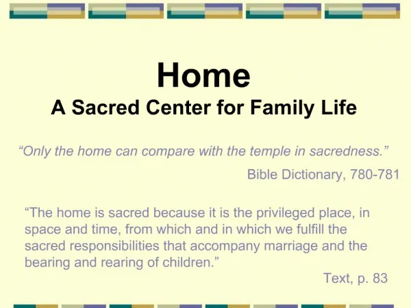 Home A Sacred Center for Family Life