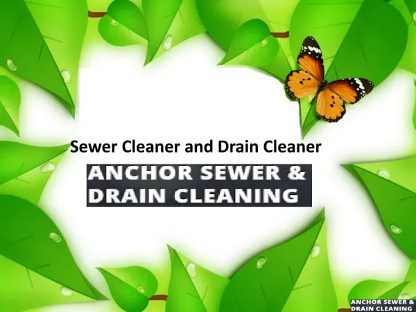 Sewer Cleaner and Drain Cleaner