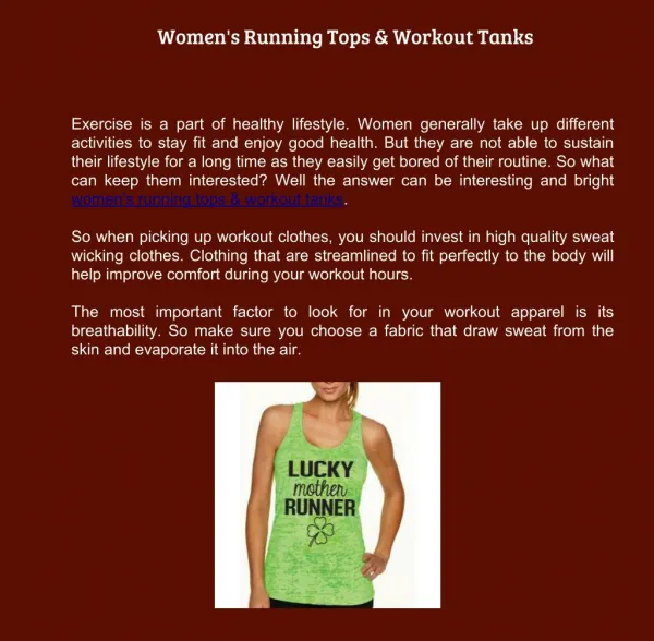 Women's Running Tops & Workout Tanks