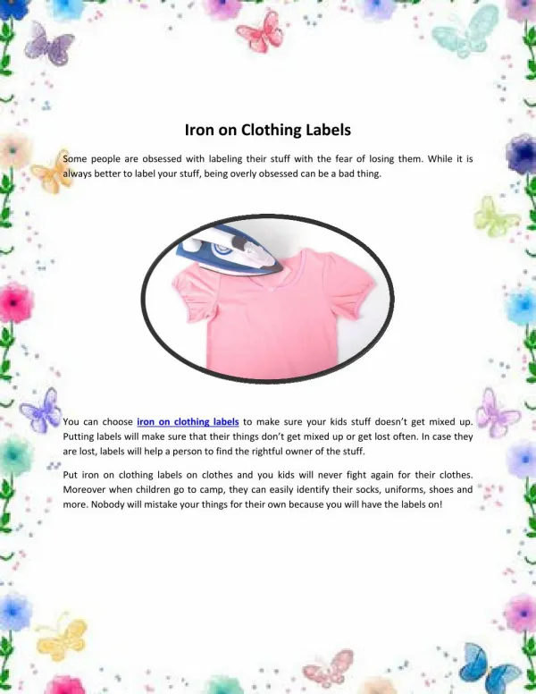 Iron on Clothing Labels