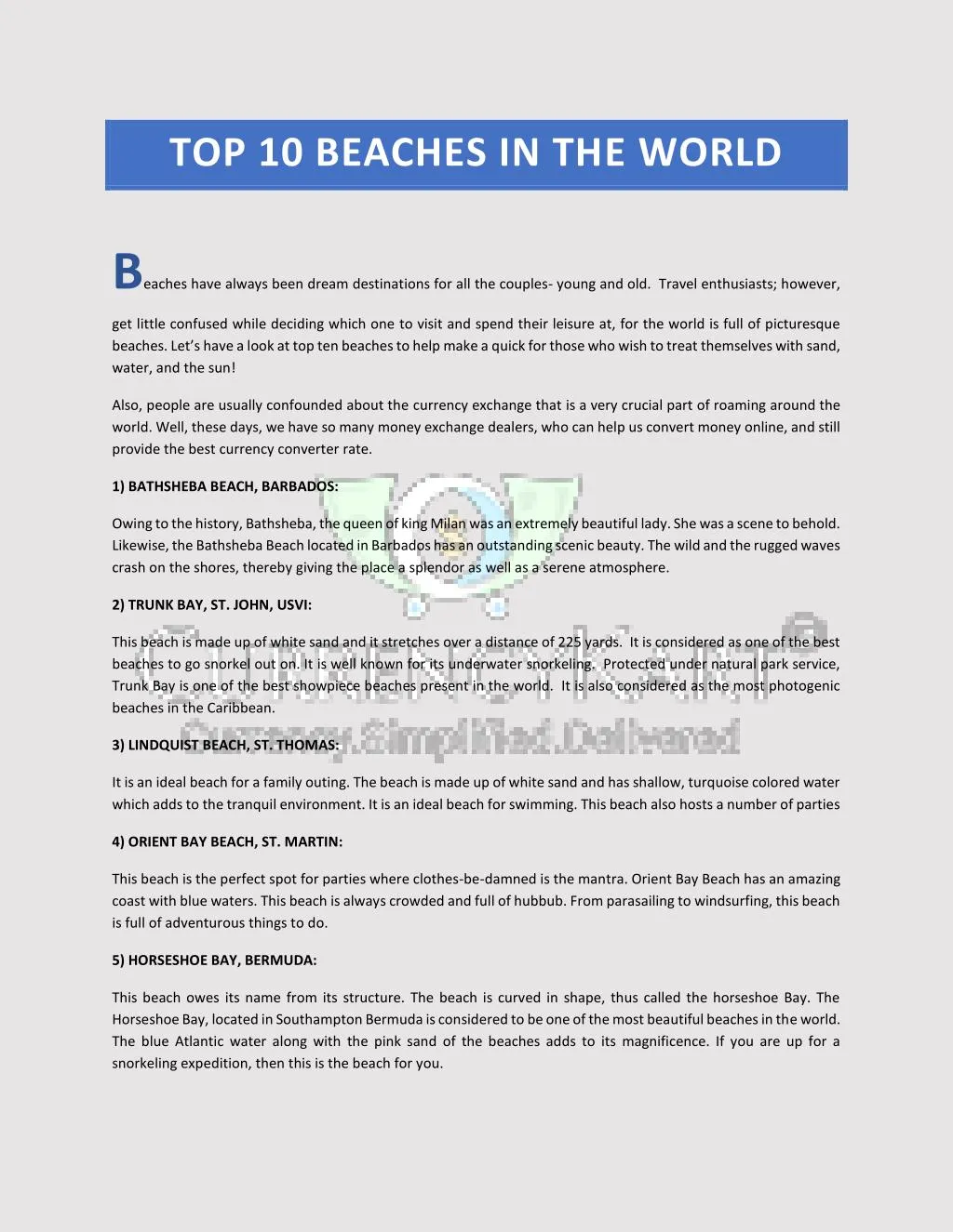 top 10 beaches in the world