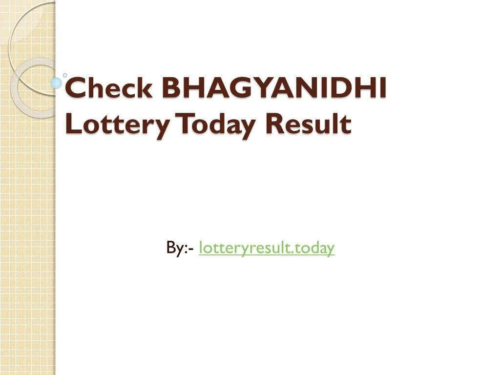 check bhagyanidhi lottery today result