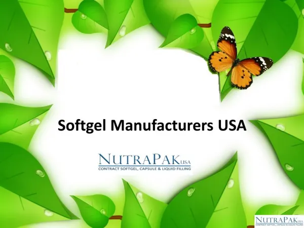 softgel manufacturers USA