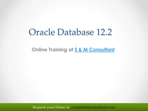 Oracle database 12.2 | Oracle Online Training