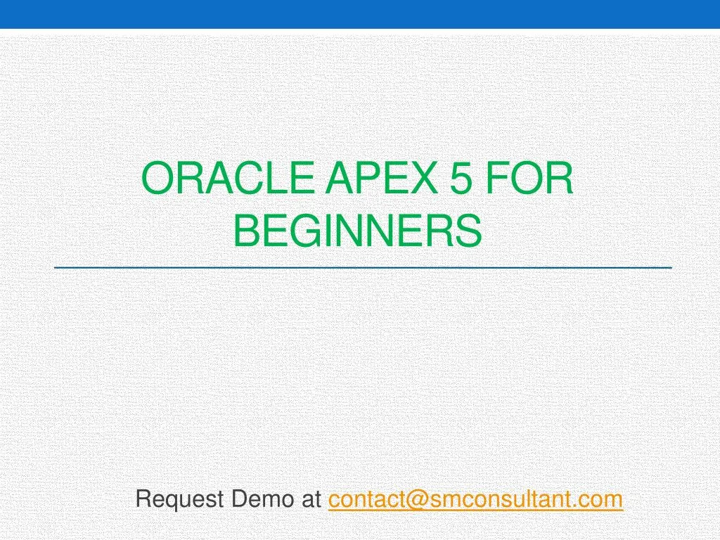oracle apex 5 for beginners
