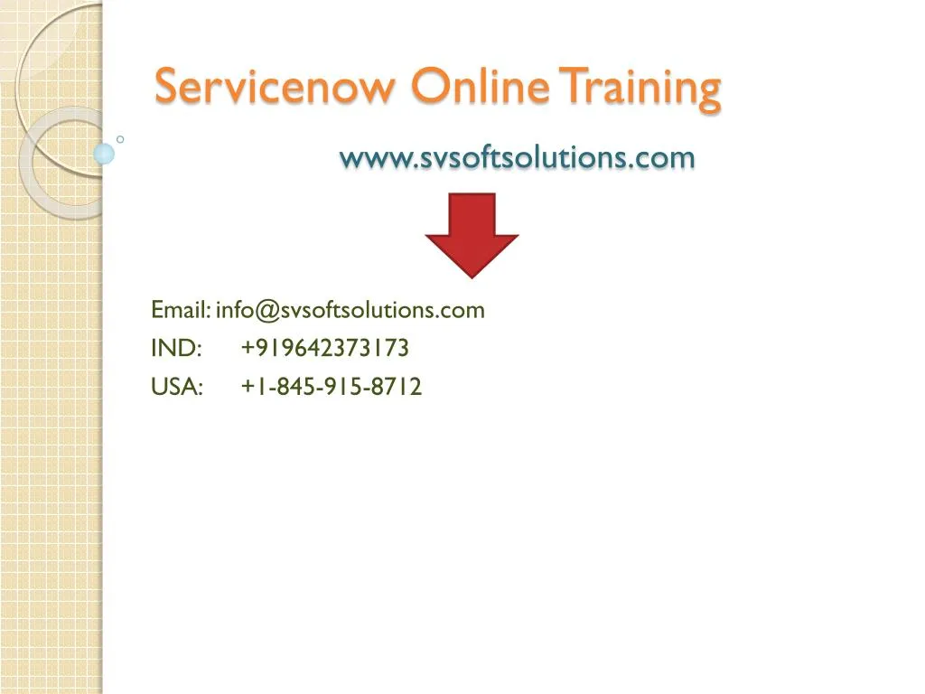servicenow online training www svsoftsolutions com