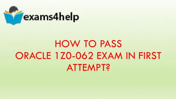 1z0-062 Real Exam Questions Answers
