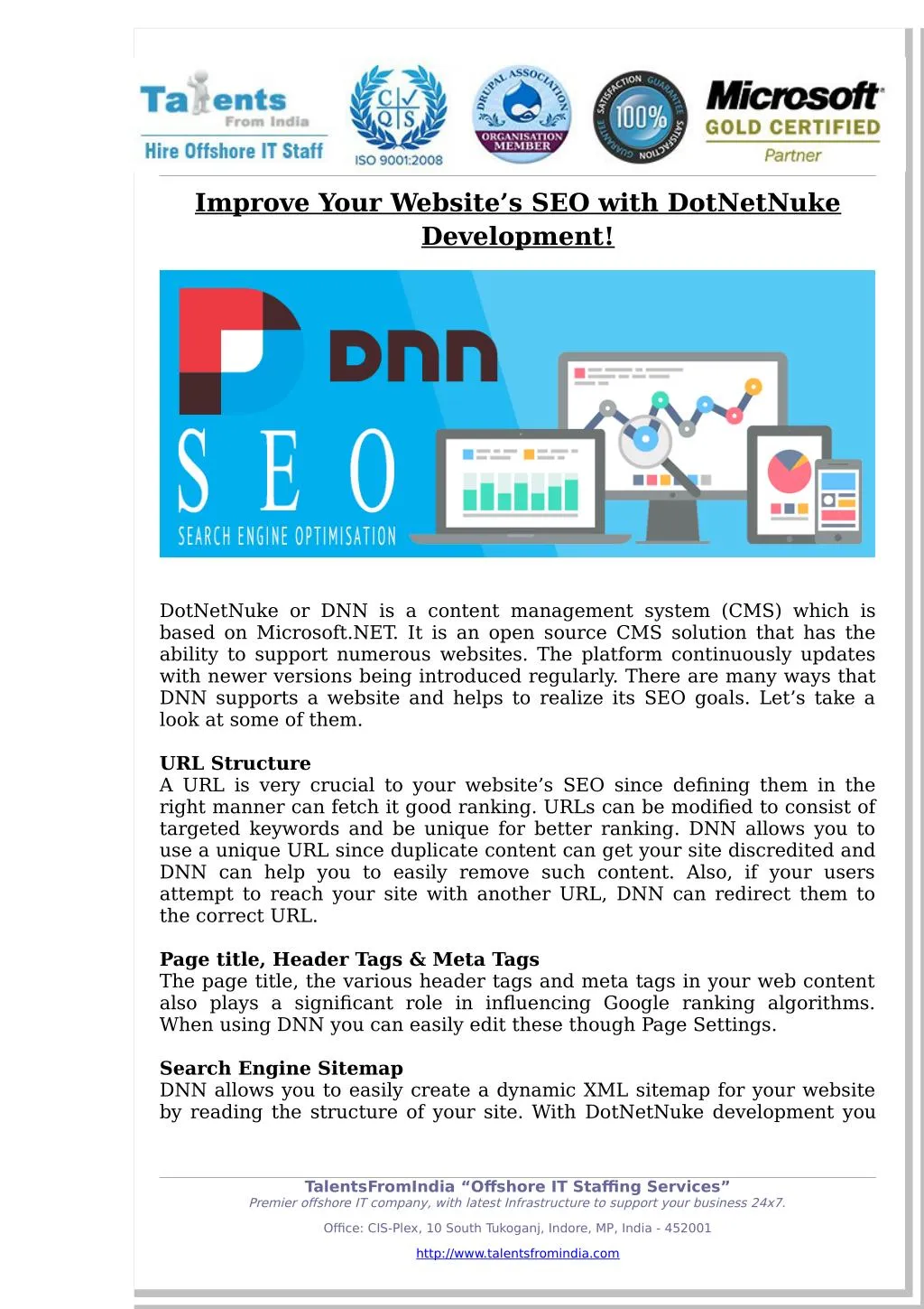 improve your website s seo with dotnetnuke