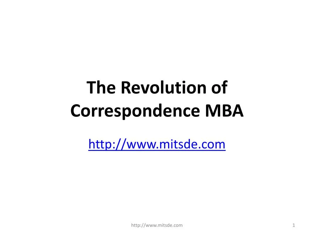 the revolution of correspondence mba